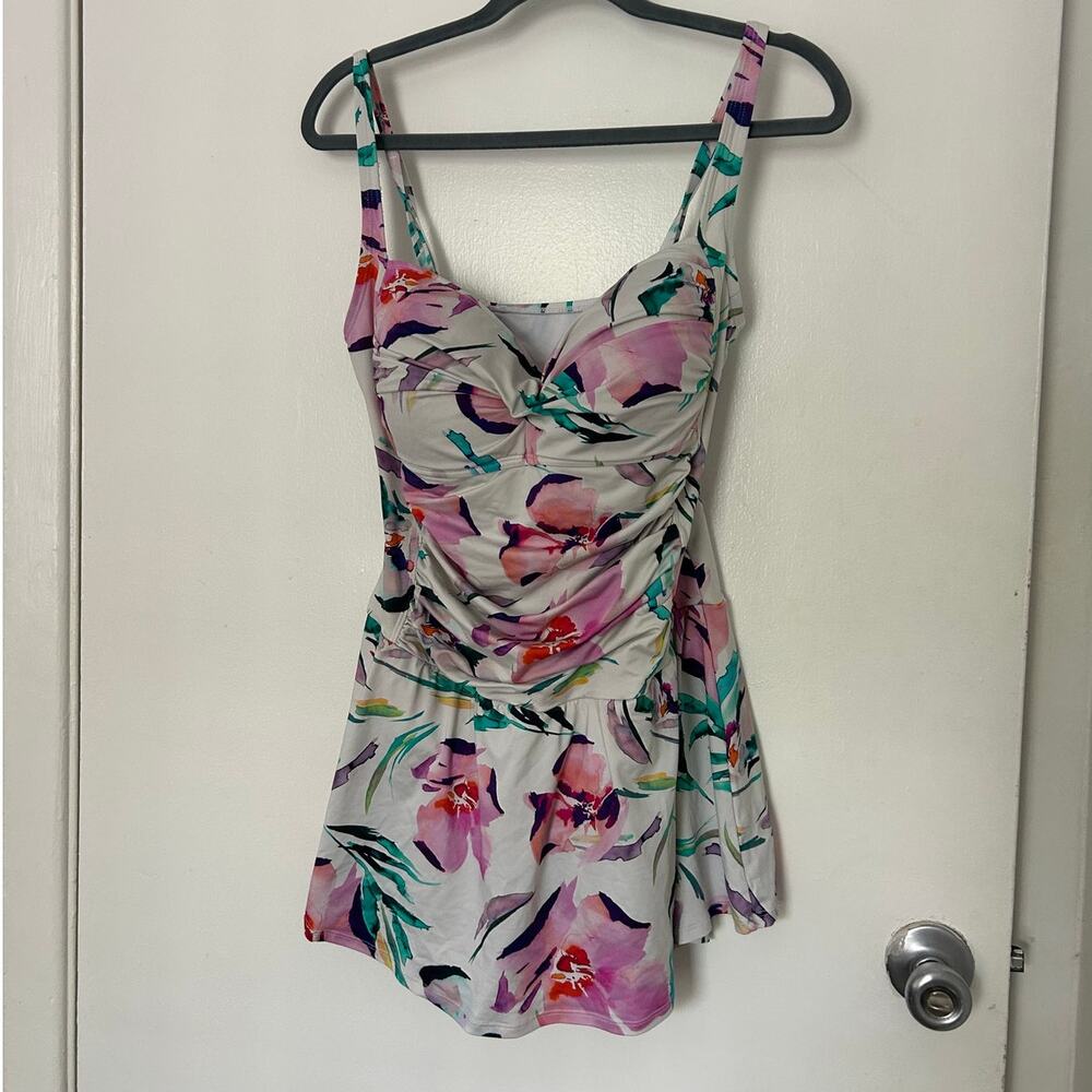 Liz Claiborne Plus-Size Floral Swim Dress